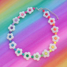 Load image into Gallery viewer, Colourful adjustable flower bead choker necklaces
