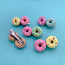 Load image into Gallery viewer, Donut polymer clay hair clips
