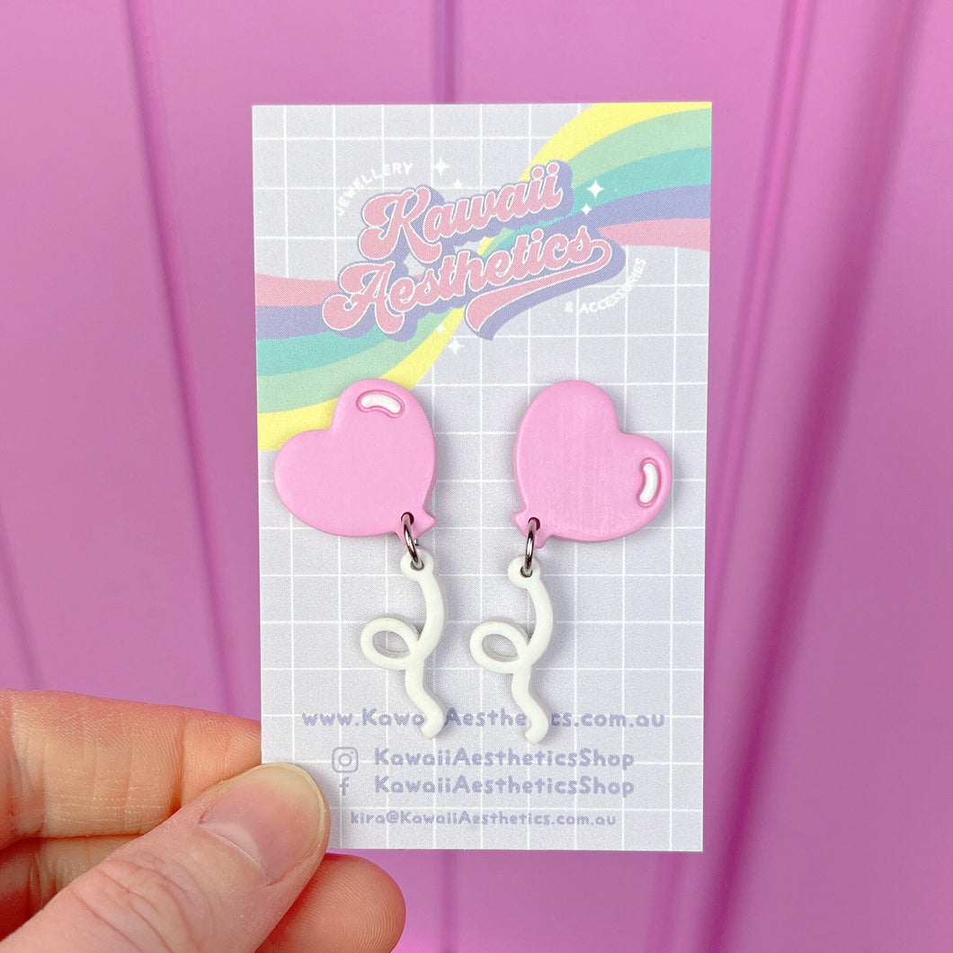 Heart balloon stud earrings
