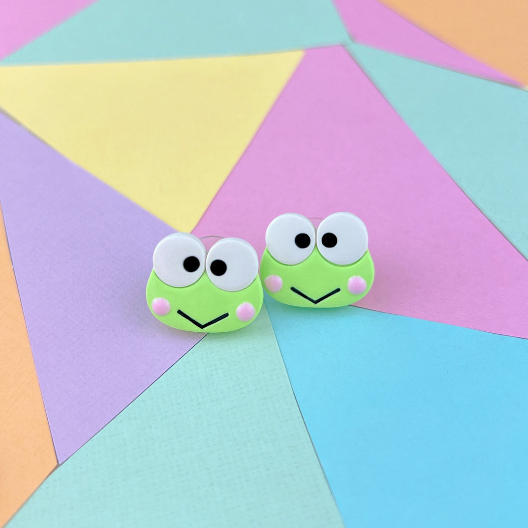 Kawaii frog stud earrings