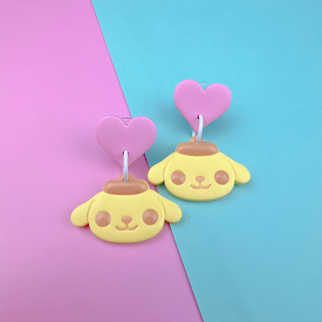 Yellow PomPurin stud earrings