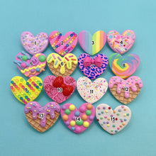 Load image into Gallery viewer, Love heart shaped polymer clay hair clips
