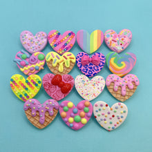 Load image into Gallery viewer, Love heart shaped polymer clay hair clips
