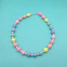 Load image into Gallery viewer, Pastel rainbow and pink beaded necklace
