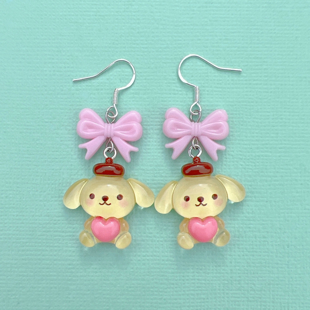 Pom Pom Purin resin charm earrings