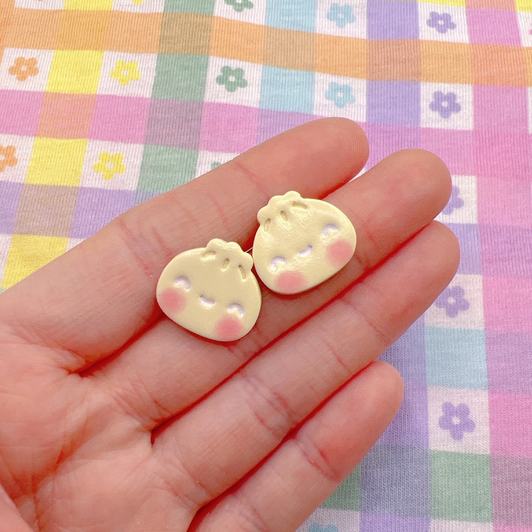 Kawaii dumpling polymer clay stud earrings