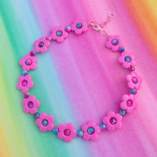 Load image into Gallery viewer, Colourful adjustable flower bead choker necklaces
