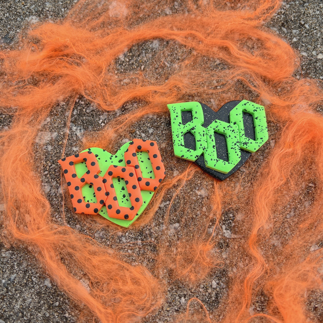 Halloween boo polymer clay hair clip